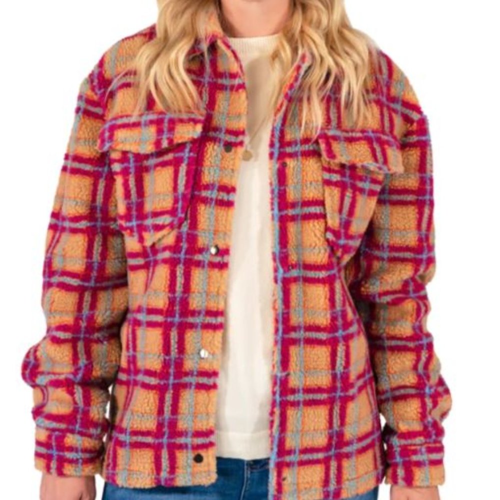 NWT Large Amalli Talli Paisley Plaid Shacket
